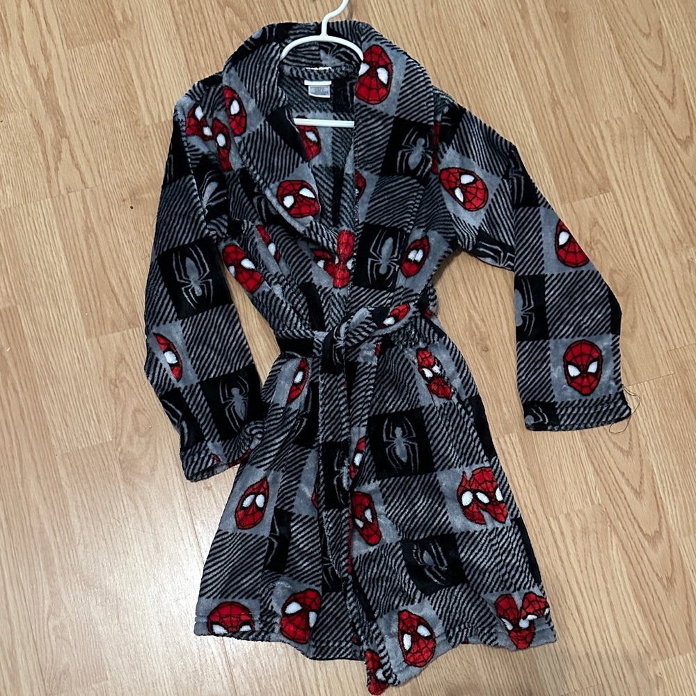 Spiderman Kids Pajama Robe - Black and Red